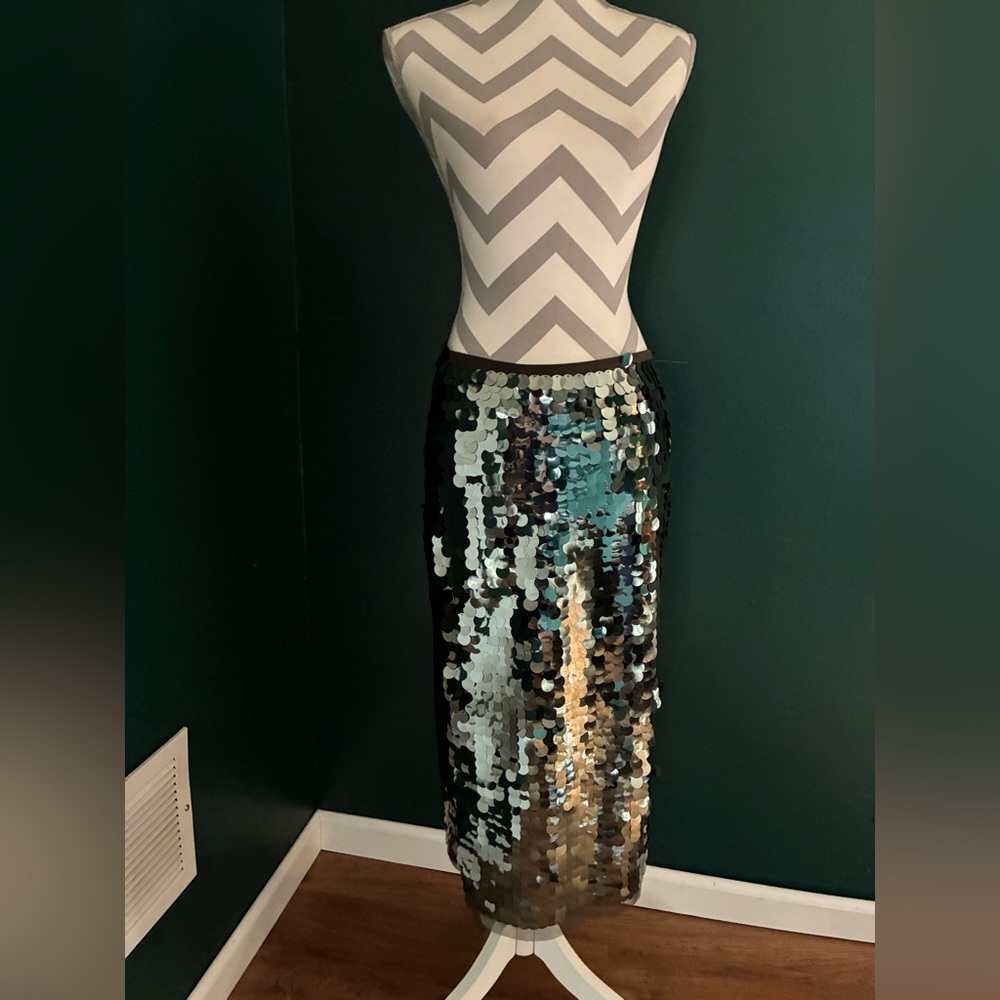 SCOOP Sequin Maxi Skirt - Beautiful Dark Green